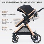 Accombe 2-in-1 Convertible Baby Stroller/Bassinet