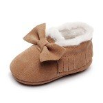 HONGTEYA Baby Faux Fur Moccasin Snow Boots