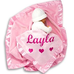 Personalized Pink Baby Blanket for Girls