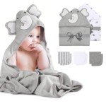 Momcozy Baby Hooded Towel & Washcloth Set