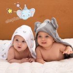 Momcozy Baby Hooded Towel & Washcloth Set