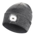 Unisex Grey Beanie for Dad with Rechargeable Light