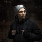 Unisex Grey Beanie for Dad with Rechargeable Light