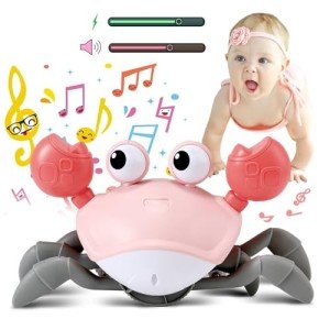Pink Crawling Crab Montessori Toy for Baby Girls