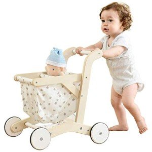 labebe Wooden Baby Push Walker and Doll Stroller
