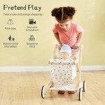 labebe Wooden Baby Push Walker and Doll Stroller