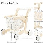 labebe Wooden Baby Push Walker and Doll Stroller