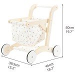 labebe Wooden Baby Push Walker and Doll Stroller