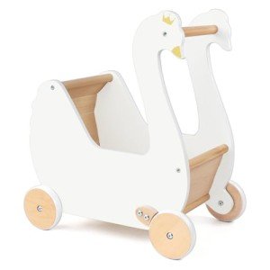Wooden Doll Stroller Toy for Toddlers