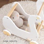 Wooden Doll Stroller Toy for Toddlers