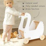 Wooden Doll Stroller Toy for Toddlers