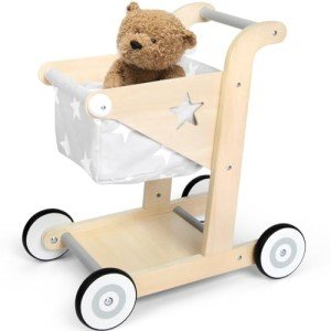 Asweets 2-in-1 Wooden Baby Walker and Stroller