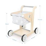 Asweets 2-in-1 Wooden Baby Walker and Stroller