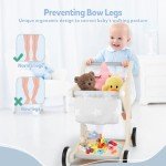Asweets 2-in-1 Wooden Baby Walker and Stroller