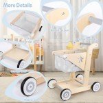 Asweets 2-in-1 Wooden Baby Walker and Stroller