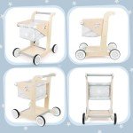 Asweets 2-in-1 Wooden Baby Walker and Stroller