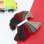 12 Pack Brown Non-Slip Baby Crew Socks