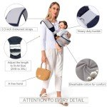 Shiaon Baby Sling Carrier Newborn to Toddler, Lightweight Baby Carrier Sling, Baby Wrap Sling, Baby Hip Seat Carrier for Toddler Sling, Baby Holder Carrier, Nursing Sling, Carrying 7-45 lbs, Grey