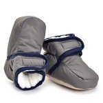 Enteer Infant Snow Boots Premium Soft Sole Anti-Slip Warm Winter Prewalker Toddler Boots (7-12months, dark grey)