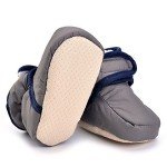 Enteer Infant Snow Boots Premium Soft Sole Anti-Slip Warm Winter Prewalker Toddler Boots (7-12months, dark grey)
