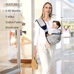 Shiaon Baby Sling Carrier Newborn to Toddler, Lightweight Baby Carrier Sling, Baby Wrap Sling, Baby Hip Seat Carrier for Toddler Sling, Baby Holder Carrier, Nursing Sling, Carrying 7-45 lbs, Grey