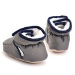 Enteer Infant Snow Boots Premium Soft Sole Anti-Slip Warm Winter Prewalker Toddler Boots (7-12months, dark grey)