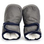 Enteer Infant Snow Boots Premium Soft Sole Anti-Slip Warm Winter Prewalker Toddler Boots (7-12months, dark grey)