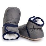 Enteer Infant Snow Boots Premium Soft Sole Anti-Slip Warm Winter Prewalker Toddler Boots (7-12months, dark grey)