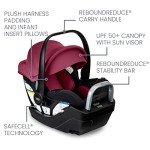 Britax Willow S Infant Car Seat with Alpine Base, ClickTight Technology, Rear Facing Car Seat with RightSize System, Ruby Onyx