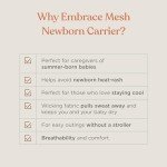 Ergobaby Embrace Cozy Newborn Essentials Baby Carrier Wrap (7-25 Pounds), Soft Air Mesh, Soft Grey