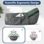 Ergonomic Baby Carrier with Hip Seat - Grey