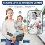 Ergonomic Baby Carrier with Hip Seat - Grey