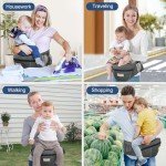 Ergonomic Baby Carrier with Hip Seat - Grey