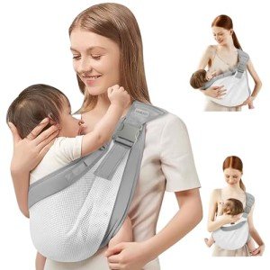 Adjustable Baby Sling Carrier - Grey Mesh Holder