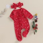 Afunbaby Newborn Christmas Zipper Footie Romper