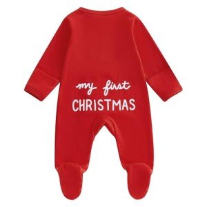 My First Christmas Baby Romper Outfit (Red)