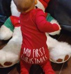 My First Christmas Baby Romper Outfit (Red)