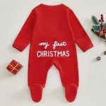 My First Christmas Baby Romper Outfit (Red)