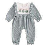 My First Christmas Baby Girl Long Sleeve Romper