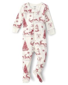 Baby Snowman Zip-Front Cotton Footed Pajamas