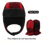 Plaid Winter Fleece Baby Beanie Hat 1-2T