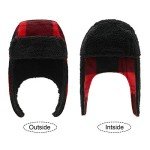 Plaid Winter Fleece Baby Beanie Hat 1-2T