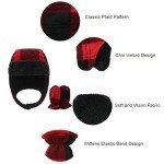 Plaid Winter Fleece Baby Beanie Hat 1-2T