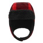 Plaid Winter Fleece Baby Beanie Hat 1-2T