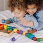 Melissa & Doug Wooden Lacing Beads Toy for Toddlers