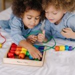 Melissa & Doug Wooden Lacing Beads Toy for Toddlers
