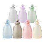 PandaEar Silicone Baby Food Pouches, 7 Pack