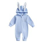 Baby Bunny Ears Hoodie Romper for Infants