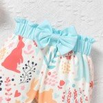 Blue Bunny Ribbed Romper Set for Baby Girls