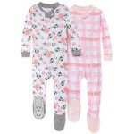 Burt's Bees Baby Girls Pajamas, Organic Cotton, Autumn Blooms